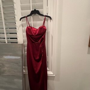 Elegant Red Satin Dress